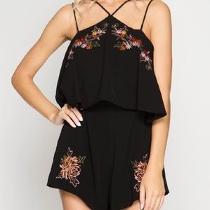 Black Spaghetti Strap Romper